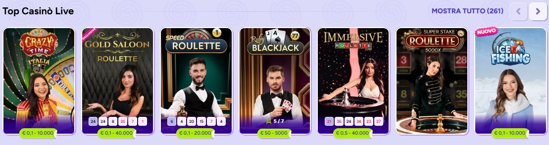Gioca con dealer reali al casinò live