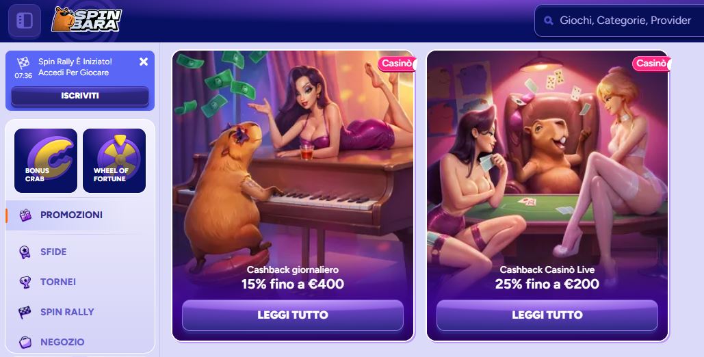 Visita la pagina promozioni e ottieni cashback giornaliero